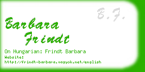 barbara frindt business card